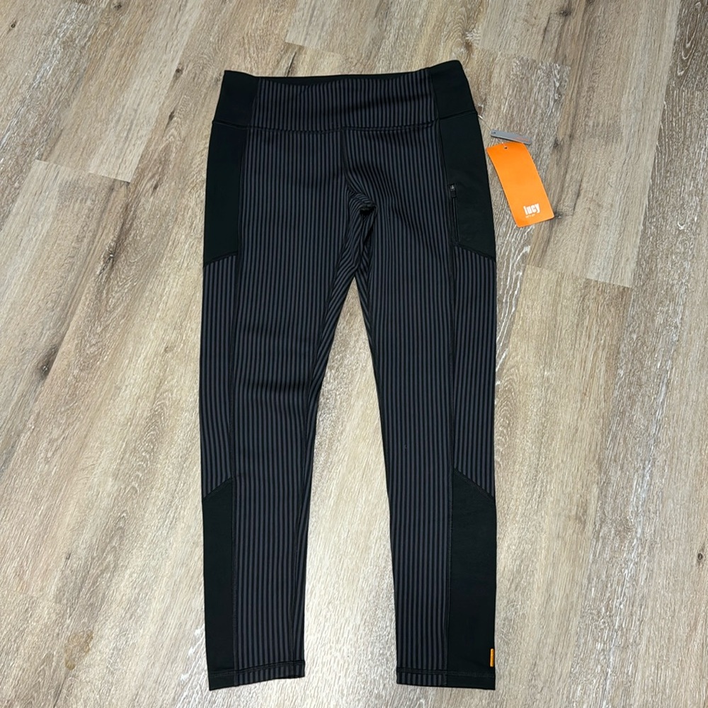 LUCY BALANCE MEETS PERFECT LEGGING - BLACK/FOSSIL SZ LARGE - NWT
